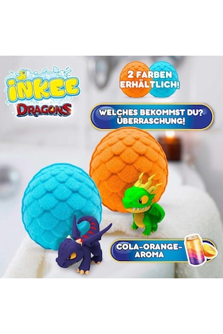 Ejderha Temalı Inkee Sürpriz Banyo Bombası Figürlü Dragons Oyuncağı 100 G 13x7,5x6 Cm