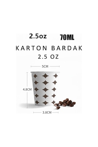 2.5 Oz 70-75 Ml Karton Bardak, 1000 Adet, Ekonomik Koli, Tadım, Kahve, Espresso, Zemzem Bardağı