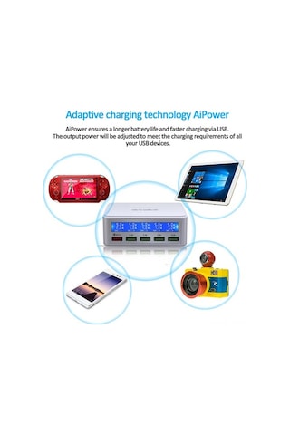 Dancemonkey Hızlı Şarjlı 5'li Usb Şarj İstasyonu - 50w, Taşınabilir, Aile Boyu Kullanım