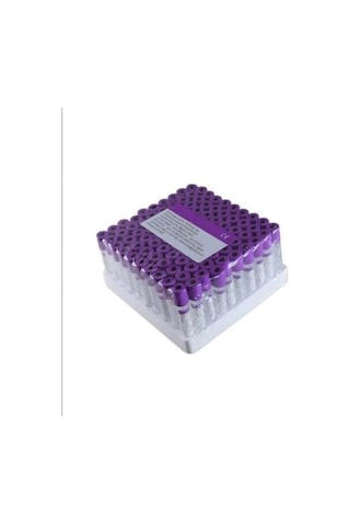 Vakumlu K3 Edtalı Kan Alma Tüpü 2 Ml Mor Kapak 100'lü Paket