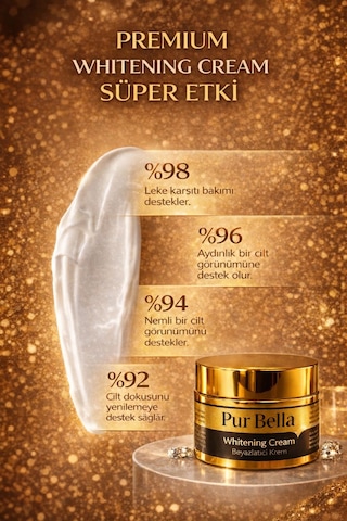 Pur Bella Beyazlatıcı Krem Leke Karşıtı Aydınlatıcı Kojik Asit, Alpha Arbutin & B3 Vitamin