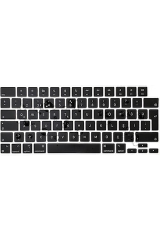 Arabulalaca Macbook Uyumlu Neo 13 Inç A3404 Türkçe Q Silikon Klavye Koruyucu Siyah Renk