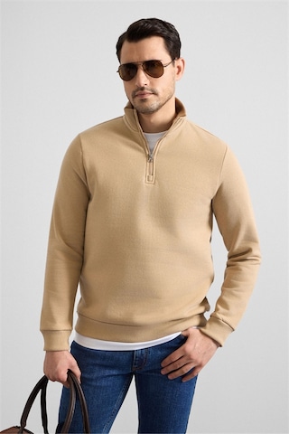 Süvari Bej Regular Düz Yarım Balıkçı Yaka Sweatshirt Ssw2013700001-bj3 Bej