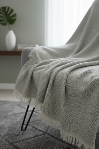 Pamuklu Koltuk Örtüsü 170x210 Cm Tekli&üçlü Koltuk,çekyat Ve Berjer İçin Modern Çizgili Yıkanabilir Gri