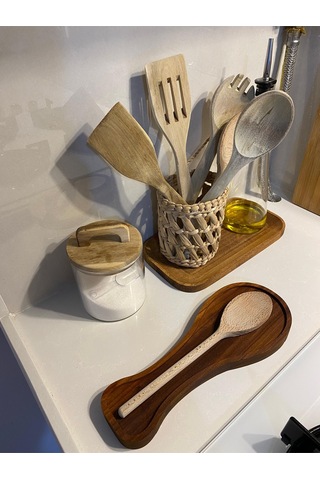 Ahşap Kaşıklık, Kaşık Altlığı 28 Cm Ahşap