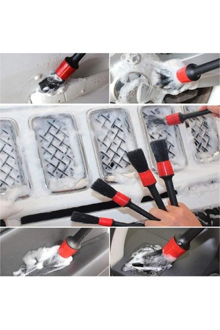 Vkemall 10'lu Otomobil Temizlik Seti: Detay Fırçalar, Tel Fırçalar Ve Klima Venti Temizleyici - Siyah Ve Yeşil