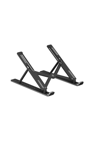 Fastbuy 10 Seviye Yükseklik Ayarlı Ergonomik Laptop Standi Soğutucu Kolu Plastik Siyah Taşıyıcı