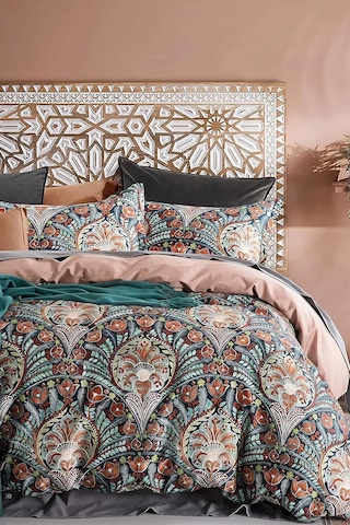 İqon Lastikli Çarşaflı Nevresim Takımı Çift Kişilik Bohemian Çok Renkli