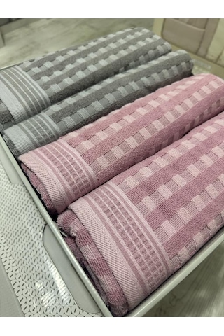 Özdilek Plus Pembe - Gri Best Set Hamam Seti Pembe Gri