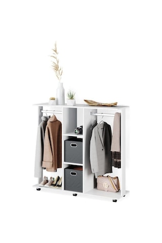 Funda Açık Giyinme Dolabı Çok Amaçlı Dolap Gardırop 80 Cm Beyaz