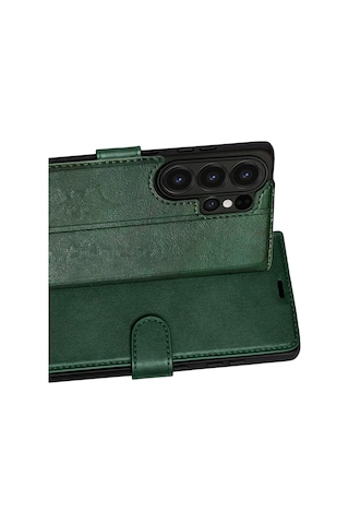 Gld-spt- Newface Samsung Uyumlu Galaxy S26 Ultra Trend S Plus Kapaklı Kılıf - Yeşil