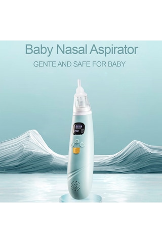 Vkemall Bebek Elektrikli Burun Emici, Düşük Frekanslı Sessiz, 3 Seviye Emme Gücü, Sakinleştirici Müzik, Dahili Li-pol Batarya, 3 Silikon Uç Menekşe