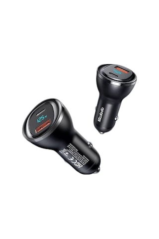 Mcdodo Cc-5670 95w 1xtype-c 1xusb Girişli Dijital Göstergeli Araç Çakmak Şarjı - Siyah