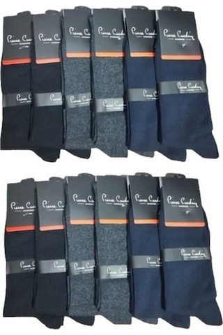 Pierre Cardin 12 Çift Karışık Pamuk Soket Erkek Çorap 40-44