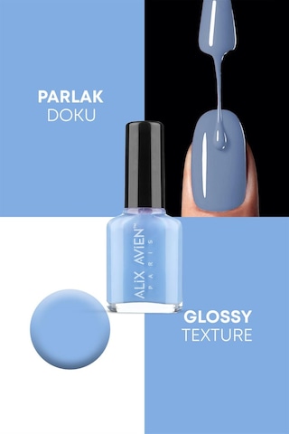 Alix Avien Açık Mavi 63 Yüksek Pigmentli Uzun Süreli Kalıcılık Hızlı Kuruma Nail Lacquer 63