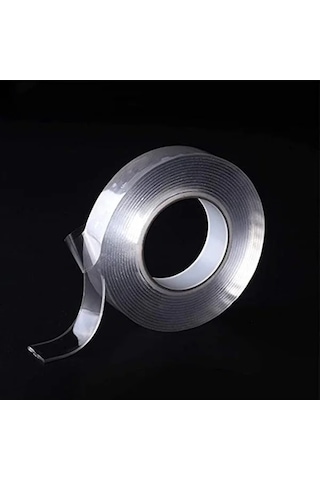 3 Metre Şeffaf Çift Taraflı Nano Bant - Kuvvetli Yapıştırıcı 0,13mm X 48mm X 25mt