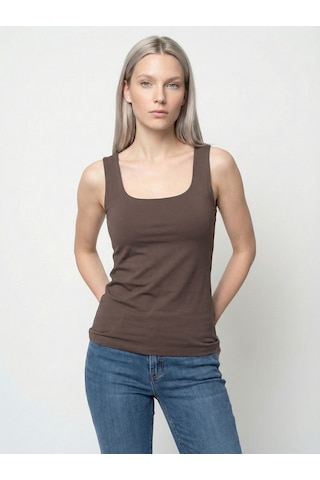 LOFT Slim Fit Kadın Bluz K.kol Lf2043642 Q1.v1 Kahverengi
