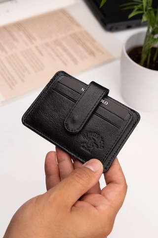 Newish Polo Erkek Hakiki Deri Cüzdan Ve Kartlık - New083 Siyah