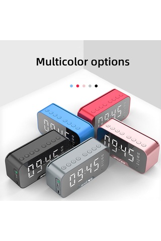 G5 G10 Ayna Saat Kablosuz Bluetooth Hoparlör Taşınabilir Ses Toplama Kartı Bluetooth Hoparlör Pembe