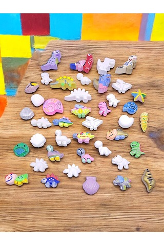 Taş Boyama Etkinliği, 30 Parça Sevimli Dinozorlar Ve Kabuklu Fosi