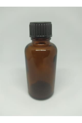 30Ml Cam Amber Şişe Düz Kapak Kör Tıpalı (10 Adet)