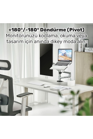 Npo Std72024mlg 11"-17" Notebook 17"-32" Monitör Destekli Alüminyum Monitör Tutucu
