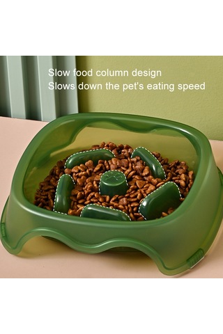 Sones Kare Işık Şeffaf Slow Food Evcil Hayvan Mama Kabı Köpek Maması Kedi Mama Kasesi