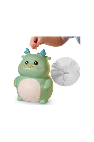 Homyl Çocuklar Kumbara Heykeli Para Tasarrufu Pot Mavi-küçük Mavi Küçük