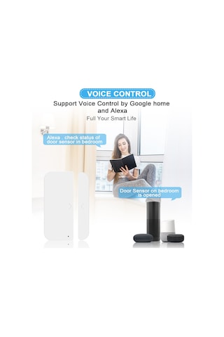 Anjiexun Tuya Wifi Akıllı Kapı Sensörü Anahtarı Kolu Pencere Alarmı