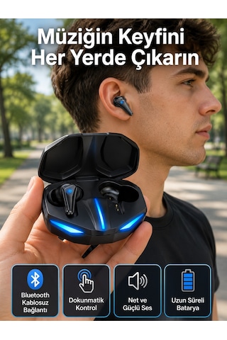 Wireless Gaming Kulaklık Mikrofonlu Bluetooth Oyuncu Kulaklığı Belirtilmemiş