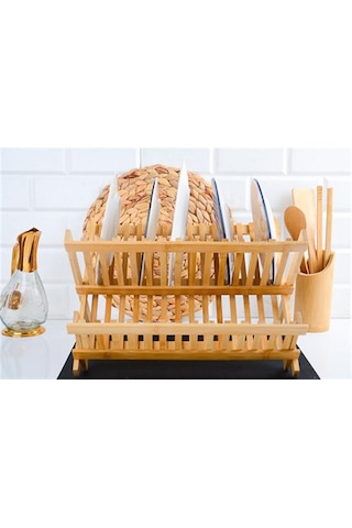 Paçi Kitchen Serisi Bambu Katlanabilir Tabaklık - Bulaşıklık 47x32 Cm Diğer
