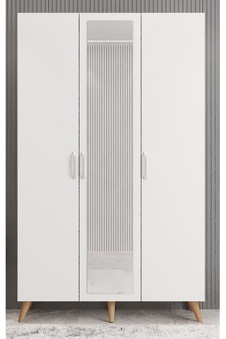 Açelya Portmanto Vestiyer Çam Beyaz - M4 120cm Montaj Dahil