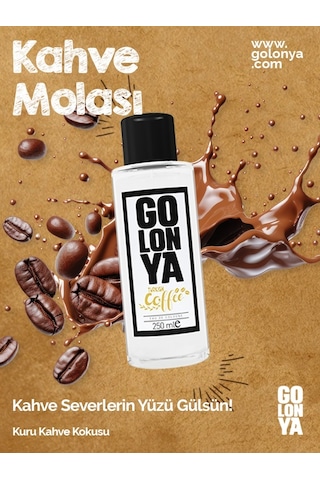Golonya Kuru Kahve Kokulu Cam Şişe Kolonya 250 ML