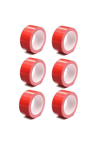 Renkli Kırmızı Koli Bandı 45x100 Metre 6 Adet 1 Paket 1