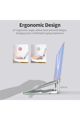 Novahub Katlanabilir Alüminyum Dizüstü Bilgisayar Standı - Siyah, Taşınabilir Gözlük Tasarımı, 19,85x6,15x1,25 Cm
