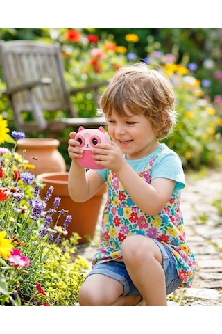 Çocuklar İçin Baskılı Mini Kamera 6 Kalem 5 Kağıt Rulosu li Eğlenceli Fotoğraf Makinesi Standart