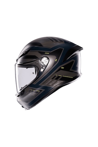 Agv K6 S Mplk Enhance Matt Grey Yellow Fluo Kapalı Kask Siyah