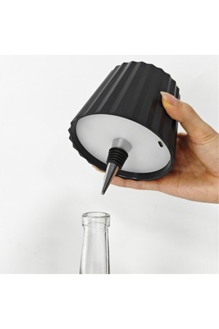 Szypzstore Humble Kablosuz Şişe Lambası, Şişe Işığı, Likör Şişeleri Için Led Işıklar, Şarj Edilebilir Şarap Üç Renkli Siyah Cesd2n Siyah
