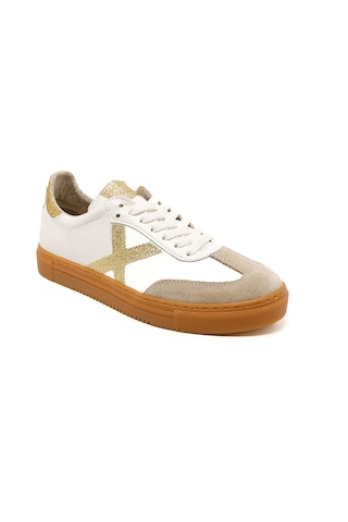 Sneaker Günlük Kadın Mar-25y-192-3030 John May Bej Süet-beyaz Cilt-gold Sim Bej Süet-beyaz Cilt-gold Sim Bej - Beyaz - Altın