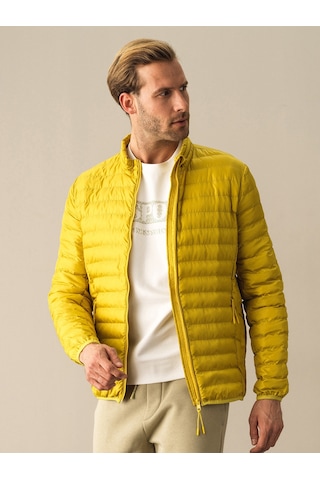 Xint Sarı Regular Fit Dik Yaka Şişme Mont 190527