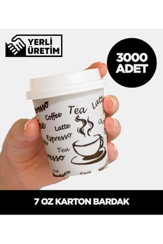 7 Oz Karton Bardak 3.000 Adet Çok Renkli