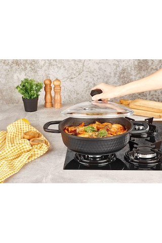 Kahramanlar Döküm Granit Karnıyarık Tencere 28 Cm