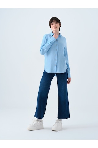 LOFT Loose Fit Kadın Gömlek U.kol Lf2039039 Q1.v1 Mavi