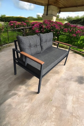 Pimango Pi Elize Tekli Bahçe Balkon Mobilyası 2'li 60 x 120 CM Antrasit