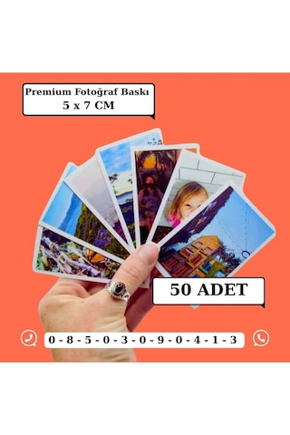 Kişiye Özel Premium Fotoğraf Baskısı 5x7 Cm 50 Adet