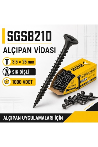 Sgs8210 Alçıpan Vidası Sık Dişli 3,5 25mm Pk/1000ad 3,5x25