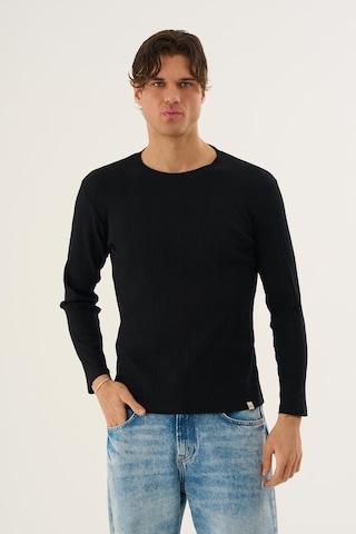 Alexander Gardi İnci Fitilli Uzun Kollu Slim Fit Siyah