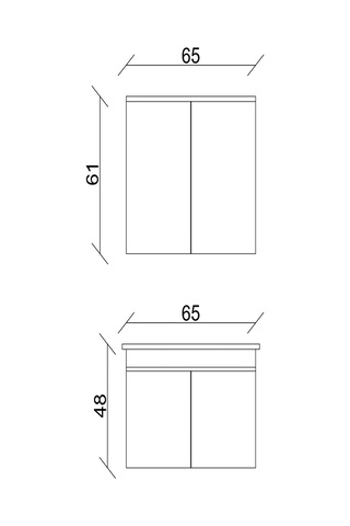 Sözcan Mobilya Yıldız Takım Asma Alt + Aynalı Üst + Lavabo Beyaz 65 CM
