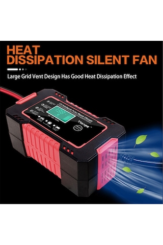 Symbee 12v 6a Akıllı Araç Şarj Cihazı, Agm/gel/sla/ıslak Aküler İçin, Lcd Ekranlı, Sıcaklık Kompanzasyonlu