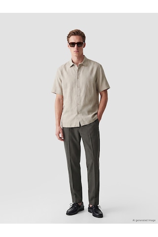 Lcw Vision Bej Regular Fit Dokulu Erkek Gömlek